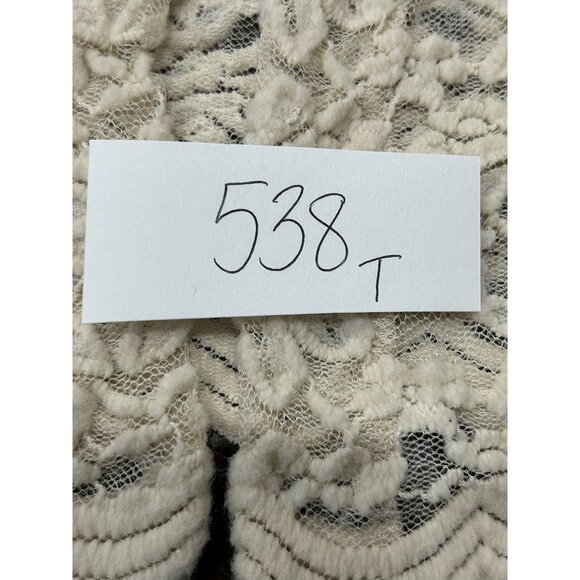 Connected Apparel Womens Ivory Scalloped Lace Cropped Cardigan Shrug SZ Small - Picture 8 of 8